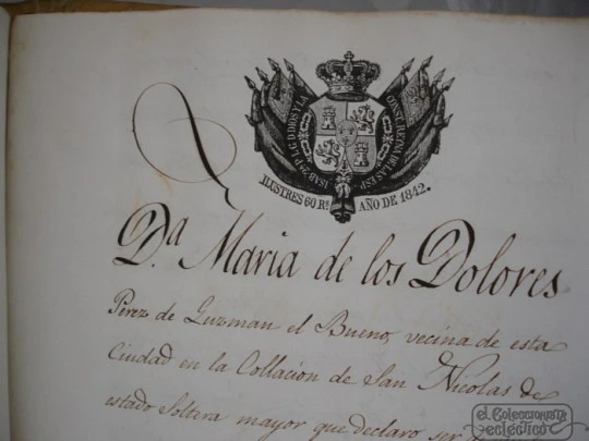 Manuscrito. Títulos vivienda. Sevilla. 1725-1848. Pergamino