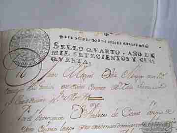 Manuscrito. Venta judicial casa. 1750. Málaga. Tapas pergamino