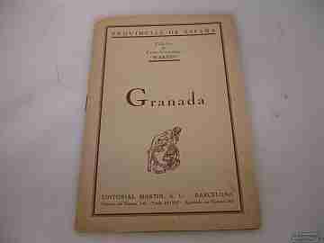 Map coated fabric. Granada. Martín publisher. 1951. Colour. 4 pages