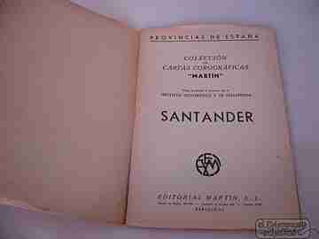 Mapa entelado. Santander. 1950. Editorial Martín. Color. 7 hojas