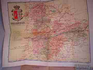 Mapa entelado. Valladolid. 1952. Editorial Martín. Color. 6 hojas
