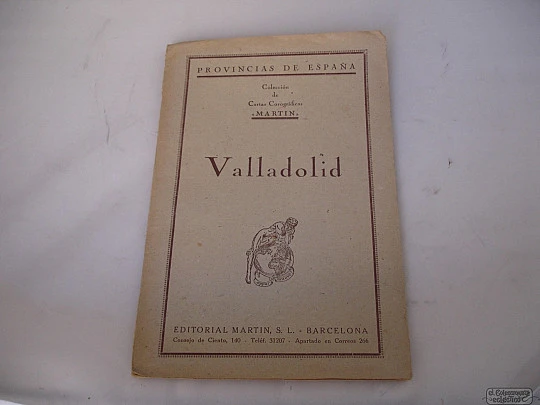 Mapa entelado. Valladolid. 1952. Editorial Martín. Color. 6 hojas