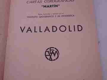Mapa entelado. Valladolid. 1952. Editorial Martín. Color. 6 hojas