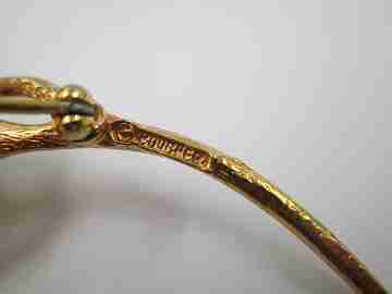 Marcel Boucher pineapple brooch. Gold plated & bitone rhinestones. 1950's. USA