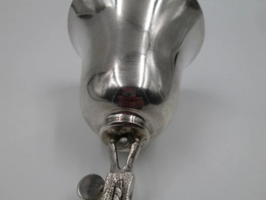 Mariachi hand bell. 1970's. Clapper. Ecuadorian Silversmiths