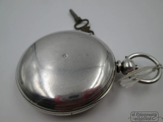 Masonic pocket watch. Sterling silver. Key-wind. 19th century