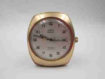 Maty Besancon. Chapado oro y acero. Automático. Calendario. Francia. 1970
