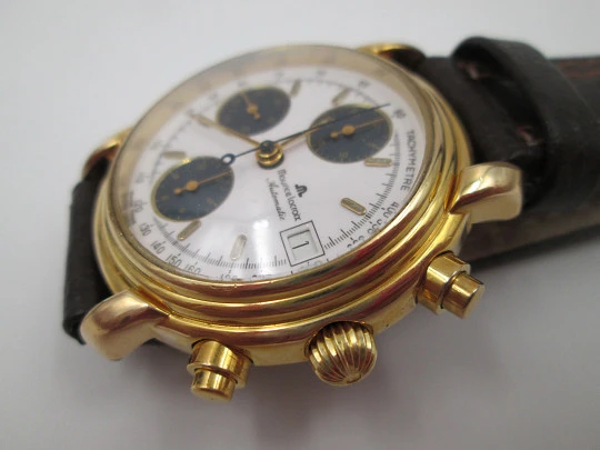 Maurice Lacroix chronograph. Automatic. Steel and gold plated. Box. 1995's. Swiss