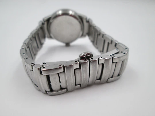 Maurice Lacroix. Steel. Bracelet. Women's. Quartz. Calendar. 1990's