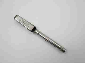 Mechanical combo. Dip pen, retractable pencil and rubber stamp. Silver plated. 1910's