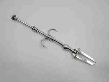 Mechanical fork / clamp for serving bread. 925 sterling silver. 1970's. Spain