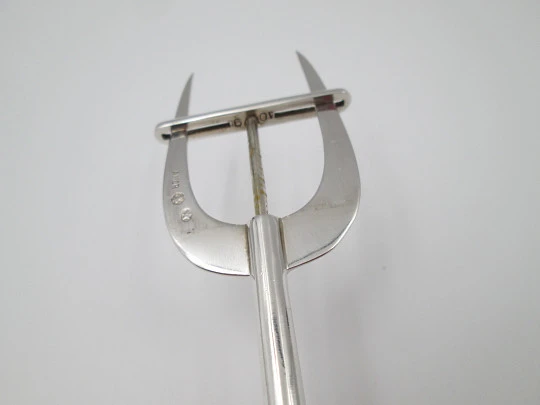 Mechanical fork / clamp for serving bread. Sterling silver. Hallmarks. Spain. 1960's