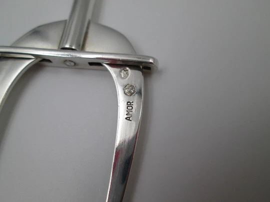 Mechanical fork / clamp for serving bread. Sterling silver. Hallmarks. Spain. 1960's