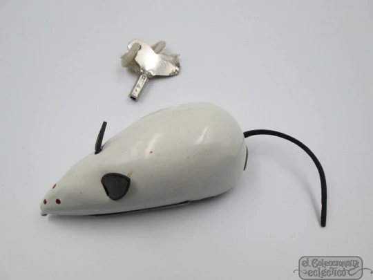 Mechanical mouse. Clockwork toy. 1960's. Metal, plastic & rubber