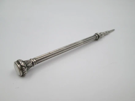 Mechanical Propelling Pencil Chiseled Sterling Silver Nacre. | El