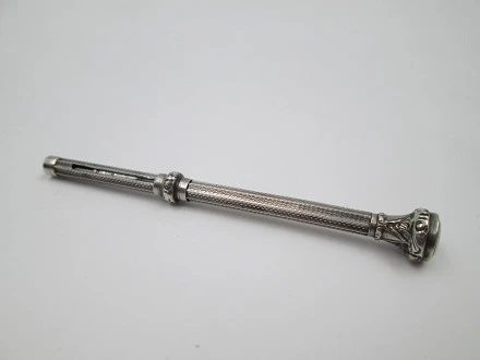 Mechanical Propelling Pencil Chiseled Sterling Silver Nacre. | El