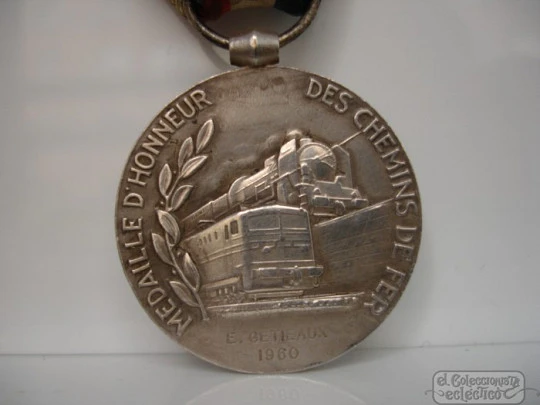 Medal of Honor. French railways. 1960. Silver. Georges Guiraud