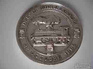 Medal. Opening of the Canfranc railway. Silver plated bronze