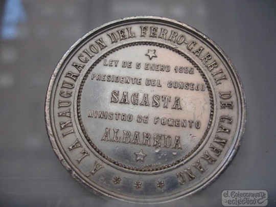 Medal. Opening of the Canfranc railway. Silver plated bronze