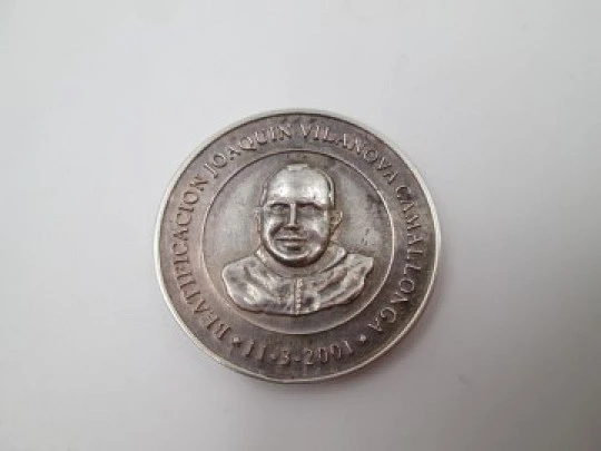 Medalla beatificación Joaquín Vilanova Camallonga. Plata de ley. 2001