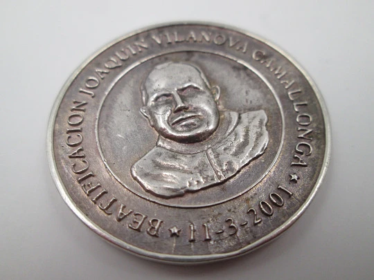 Medalla beatificación Joaquín Vilanova Camallonga. Plata de ley. 2001