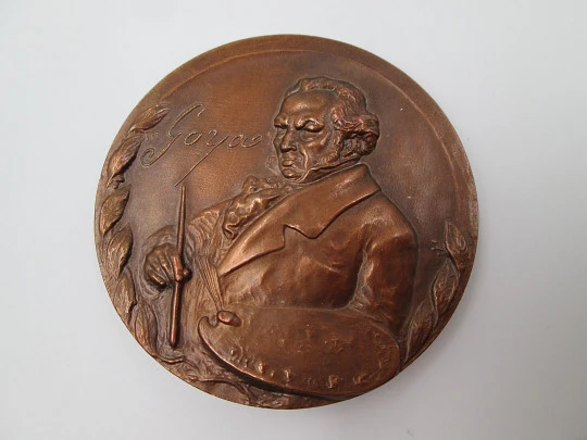 Medalla bronce FNMT 'Francisco de Goya'. Alto relieve, Fusilamientos 2 mayo. 1970