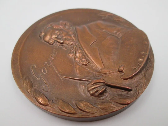 Medalla bronce FNMT 'Francisco de Goya'. Alto relieve, Fusilamientos 2 mayo. 1970