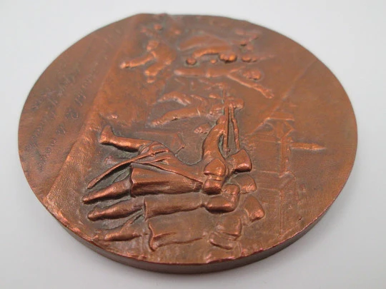 Medalla bronce FNMT 'Francisco de Goya'. Alto relieve, Fusilamientos 2 mayo. 1970