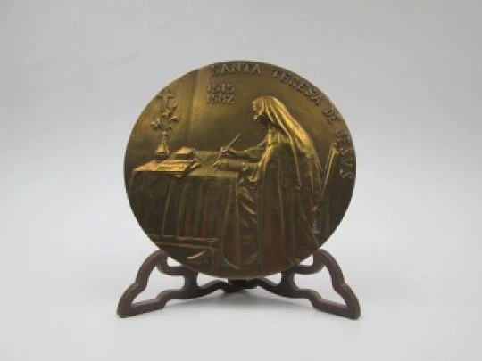 Medalla bronce FNMT 'IV Centenario Santa Teresa de Jesús'. Alto relieve. 1982