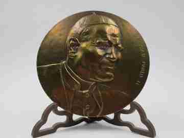 Medalla bronce FNMT 'Papa Juan Pablo II'. Alto relieve. Francisco Toledo. 1982
