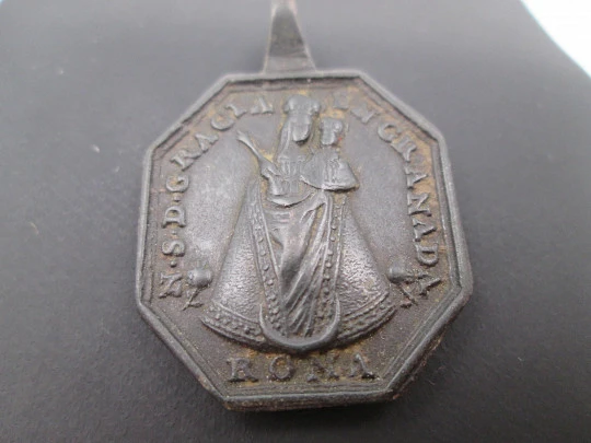 Medalla bronce. Jesús de Nazaret y Nuestra Señora de Gracia. Siglo XVIII