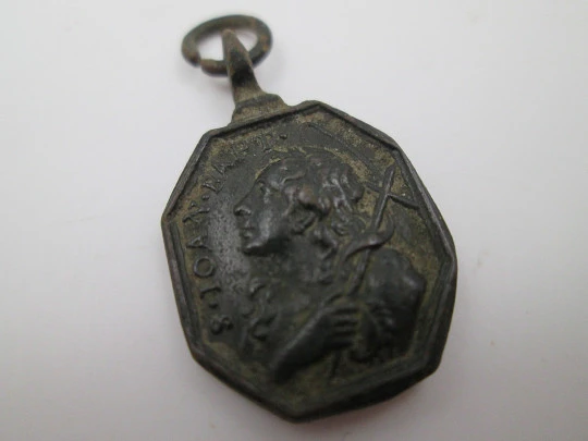 Medalla bronce. San Juan Bautista y San Pablo el Apóstol. Siglo XVIII. España
