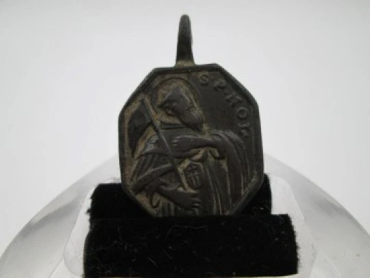 Medalla bronce. San Pedro Nolasco y Virgen de la Merced. Siglo XVIII. Roma