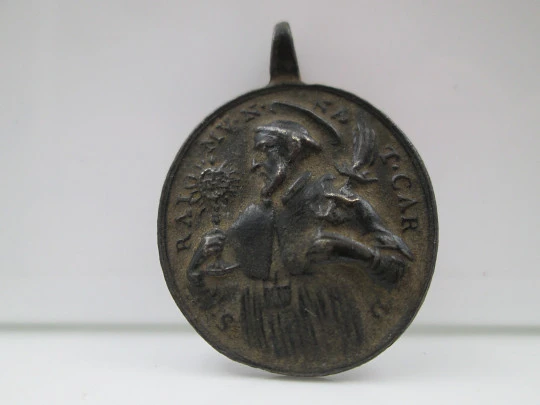 Medalla bronce. San Ramón Nonato y Virgen de la Merced. Siglo XVIII. España