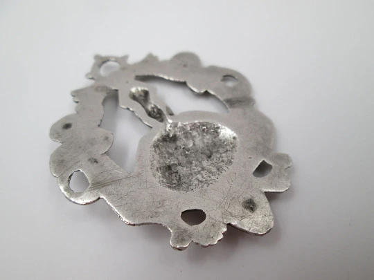 Medalla calada. Virgen del Sagrario. Toledo. Plata de ley. Siglo XVIII