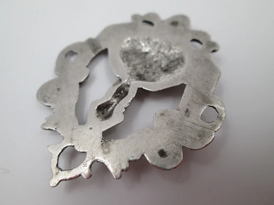 Medalla calada. Virgen del Sagrario. Toledo. Plata de ley. Siglo XVIII