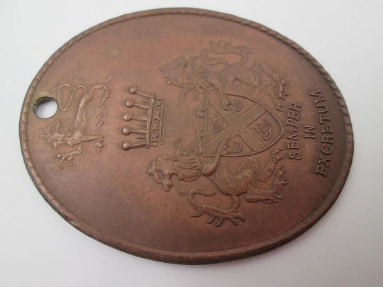 Medalla cobre miembro vitalicio The Constitutional Club. Londres. 1920