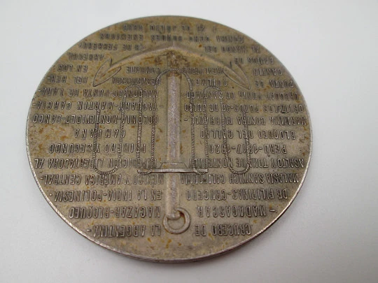 Medalla de bronce centenario nacimiento Coronel Tomás Espora. Bellagamba y Rossi