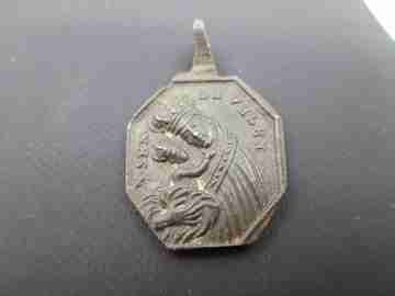 Medalla de bronce Nuestra Señora de Belén y Santa Bárbara. Siglo XVIII. España