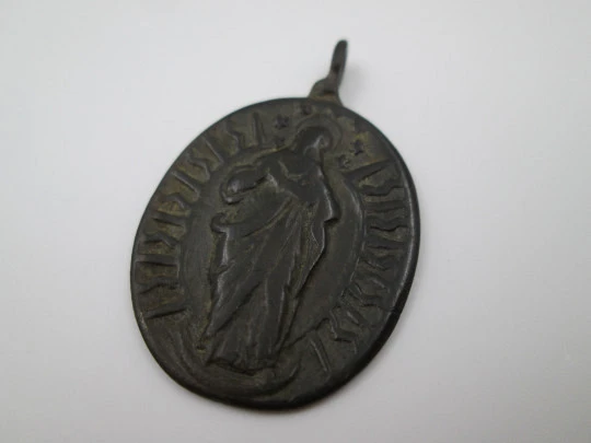 Medalla de bronce. Inmaculada Concepción y Santísimo Sacramento. Siglo XVIII. Roma