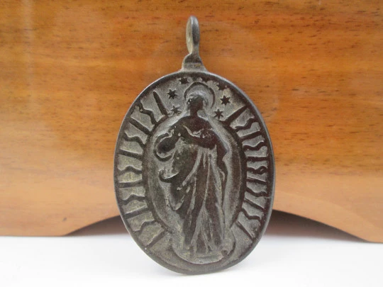 Medalla de bronce. Inmaculada Concepción y Santísimo Sacramento. Siglo XVIII. Roma