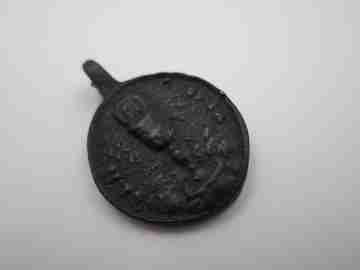 Medalla de bronce. María Inmaculada y Cáliz Eucarístico. Siglo XVIII. España
