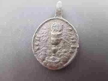 Medalla de bronce. María Inmaculada y Cáliz Eucarístico. Siglo XVIII. España