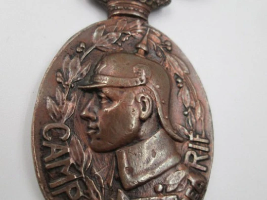 Medalla de Melilla / Campaña del Rif. Bronce. Alfonso XIII. 1909