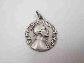 Medalla San Ignacio de Loyola. Plata de ley 925. Alto relieve. España. 1970