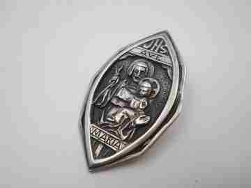 Medalla San José con el Niño . Plata de ley 925. Alto relieve. España. 1980