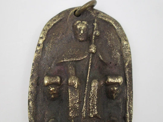 Medalla Santiago Apóstol. Bronce. Alto relieve. Argolla. España. 1970