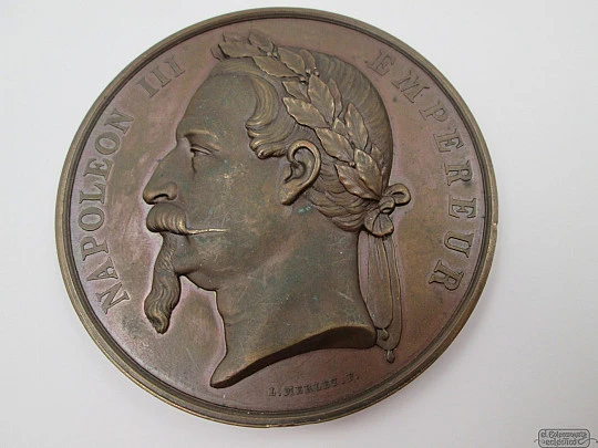 Medalla Segundo Imperio. Napoleón III. Tribunal de Comercio. 1865