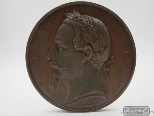 Medalla Segundo Imperio. Napoleón III. Tribunal de Comercio. 1865