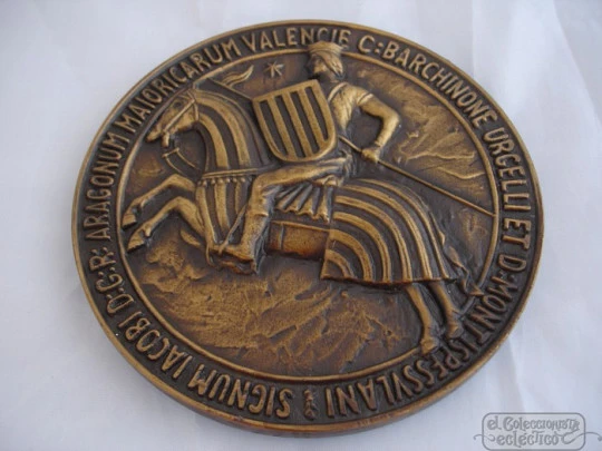 Medallón 750 aniversario del Reino de Valencia. Bronce. 545 grs. 